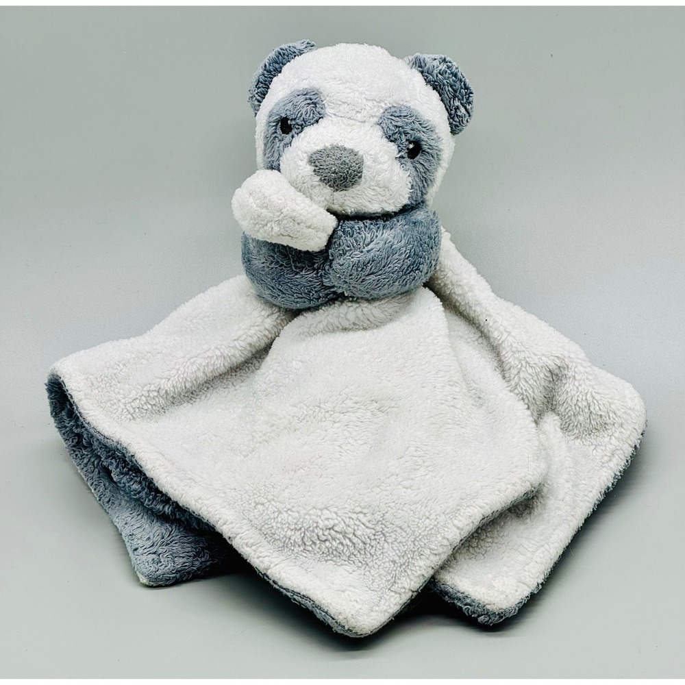 Carters Panda‎ Bear Security Blanket Lovey Grey White Plush Baby 13 inch2020